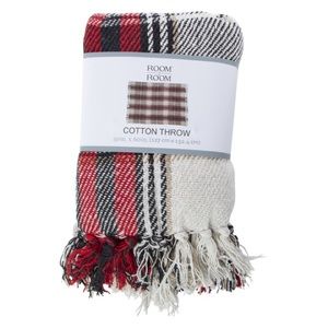 Plaid Cotton Throw Blanket 50in x 60in
